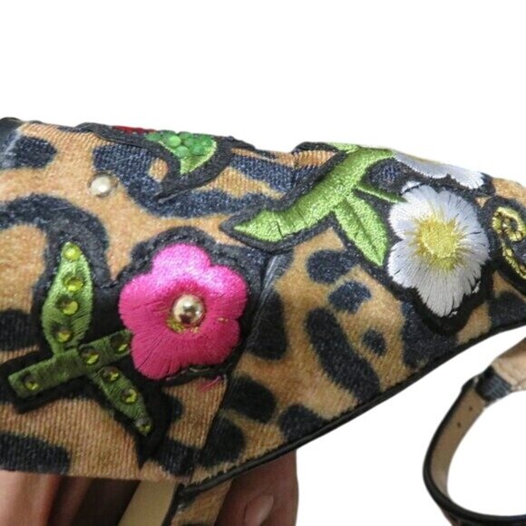 Steve Madden Inca boho floral embroidered embellished sandals flats 9.5 - Picture 11 of 13